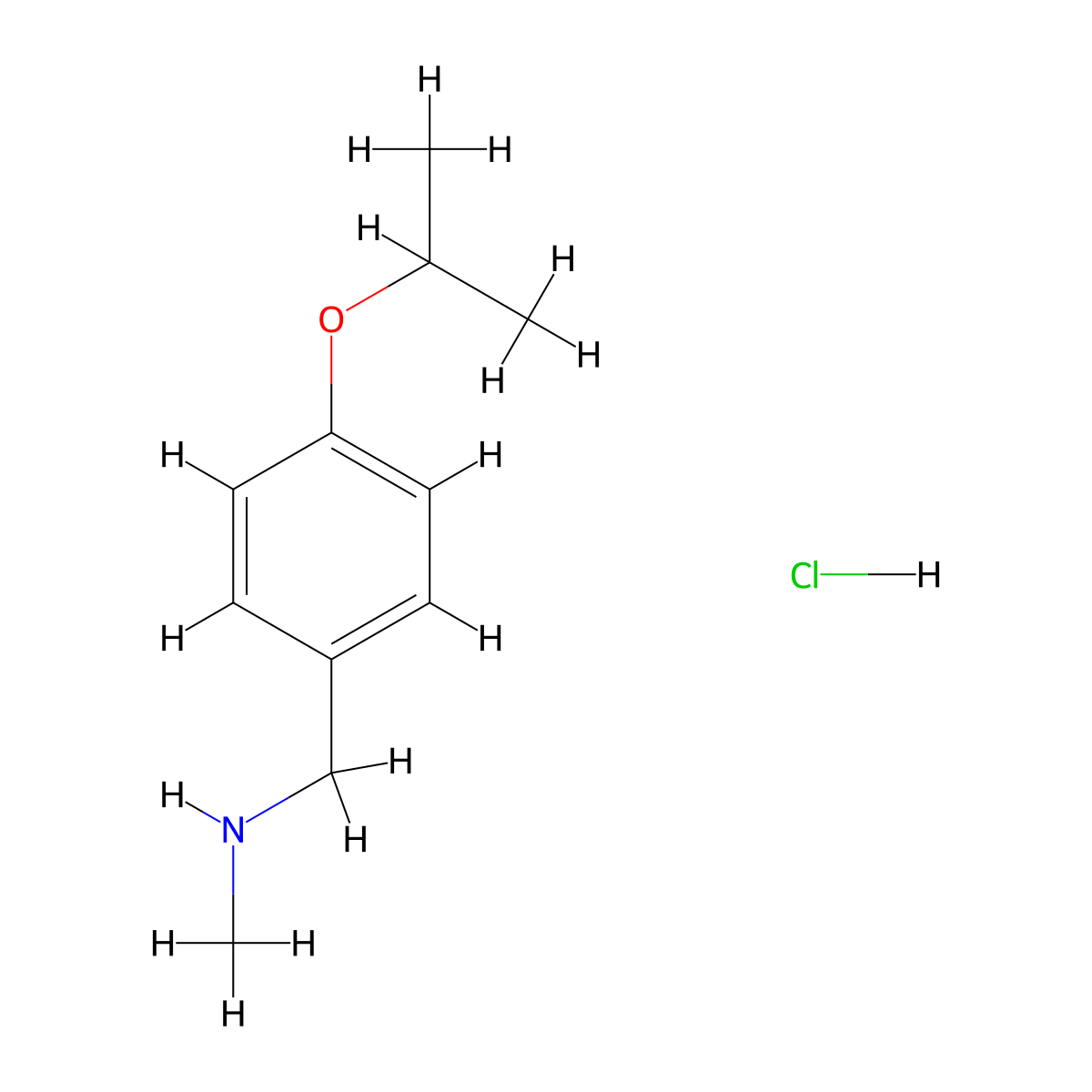 Methyl({[4-(propan-2-yloxy)phenyl]methyl})aminehydrochloride molecular structure, CAS 856794-90-6