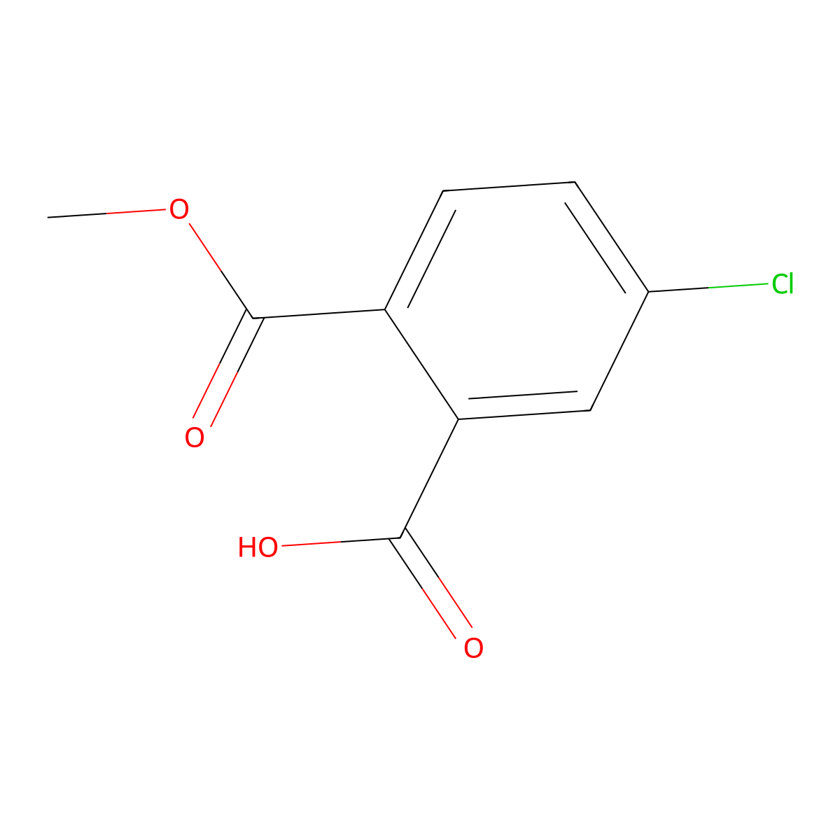 5-Chloro-2-(methoxycarbonyl)benzoic acid molecular structure, CAS 856806-80-9