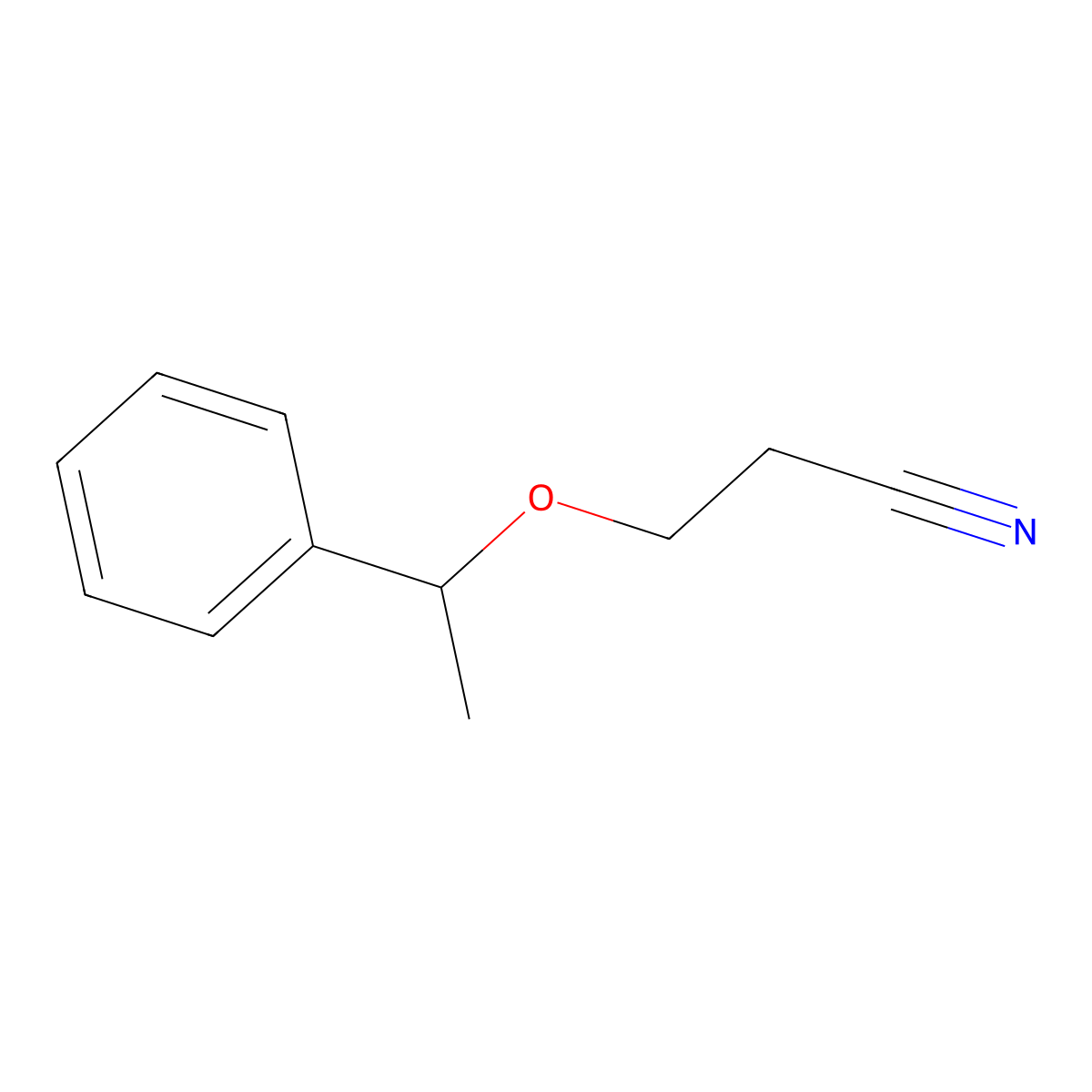 3-(1-Phenylethoxy)propanenitrile molecular structure, CAS 856812-39-0
