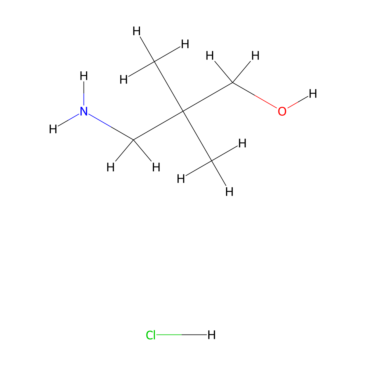 3-Amino-2,2-dimethylpropan-1-ol hydrochloride molecular structure, CAS 856816-26-7