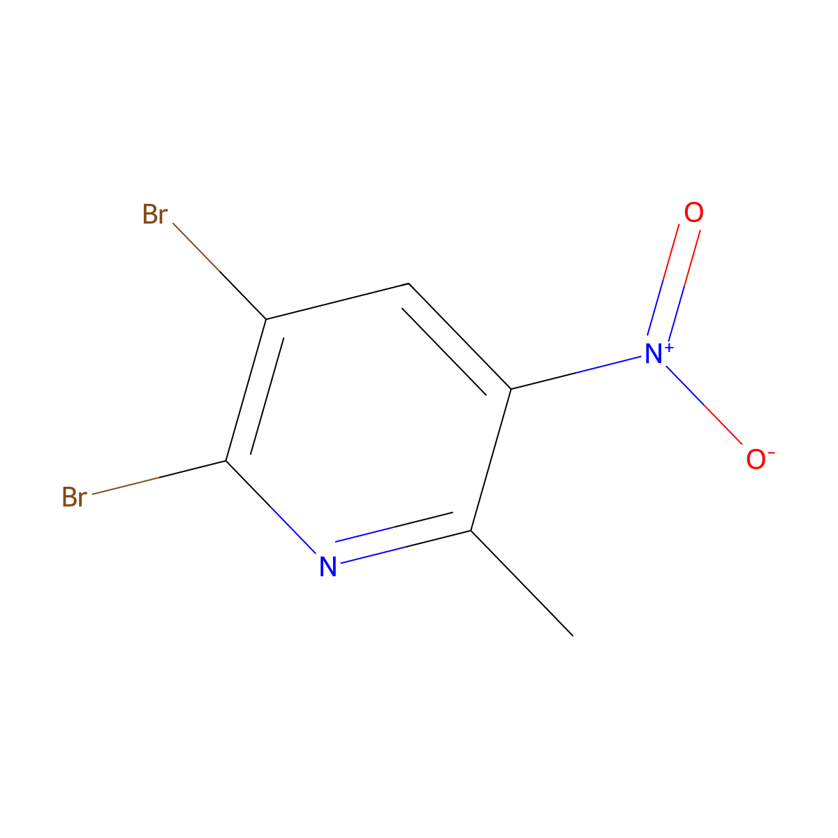 2,3-Dibromo-6-methyl-5-nitropyridine molecular structure, CAS 856834-12-3