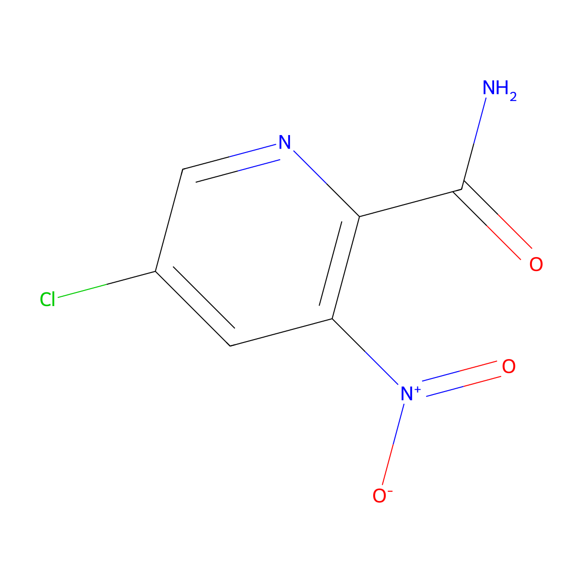 5-Chloro-3-nitropyridine-2-carboxamide molecular structure, CAS 856834-36-1