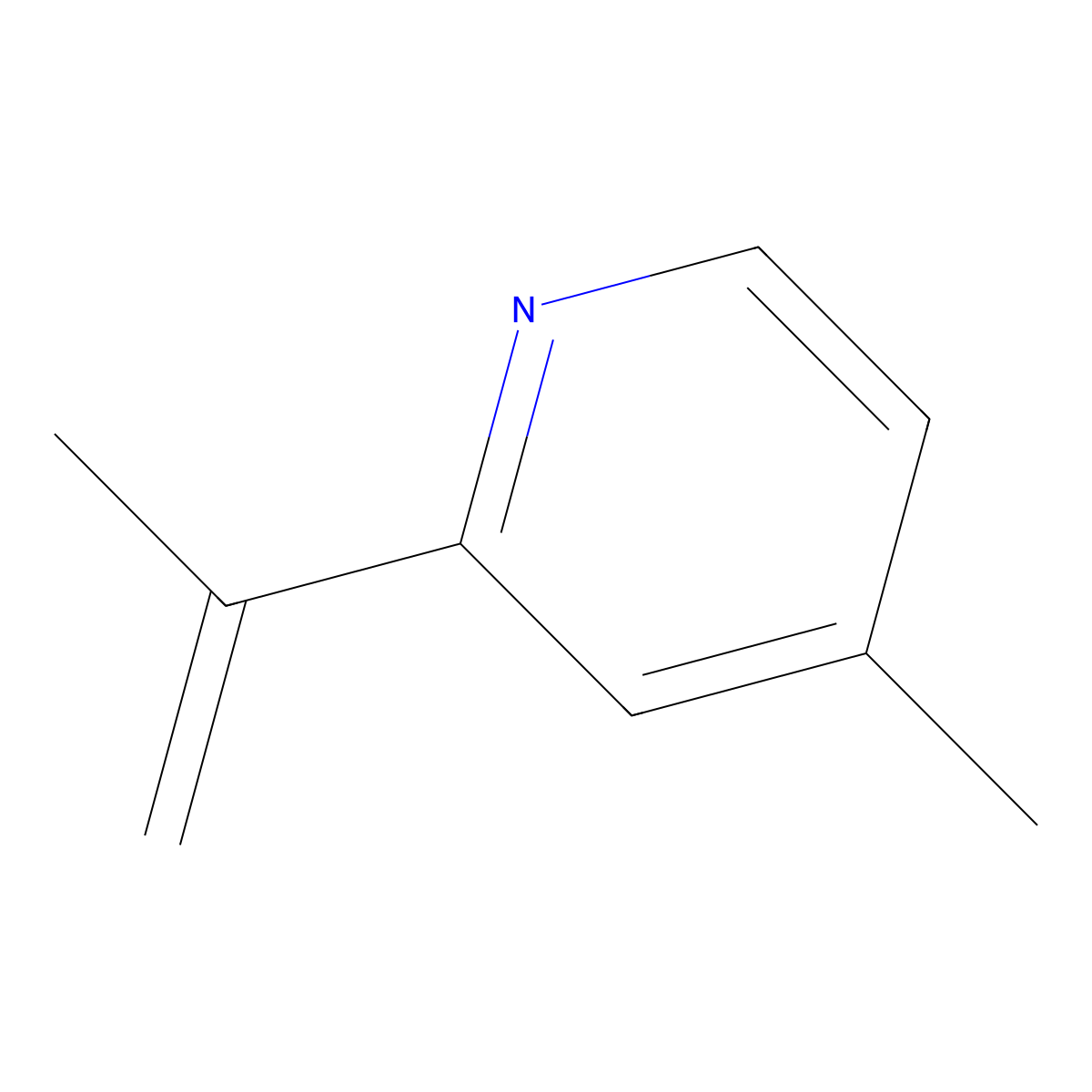 4-Methyl-2-(prop-1-en-2-yl)pyridine molecular structure, CAS 856835-45-5