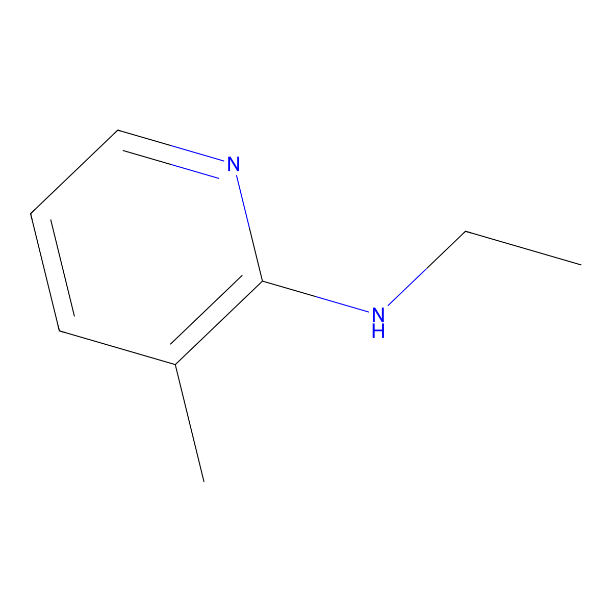 N-ethyl-3-methylpyridin-2-amine molecular structure, CAS 856836-17-4