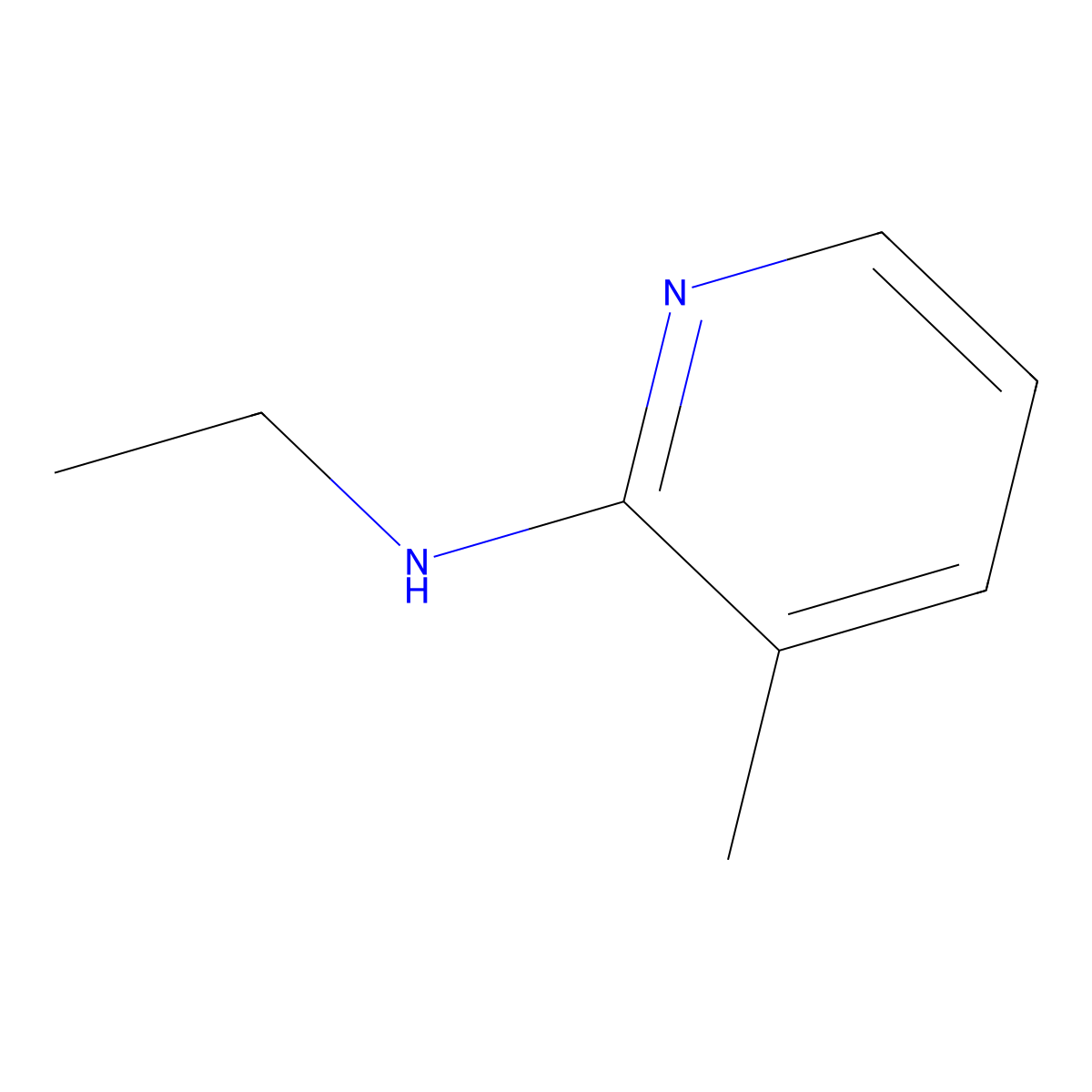 N-ethyl-3-methylpyridin-2-amine molecular structure, CAS 856836-17-4