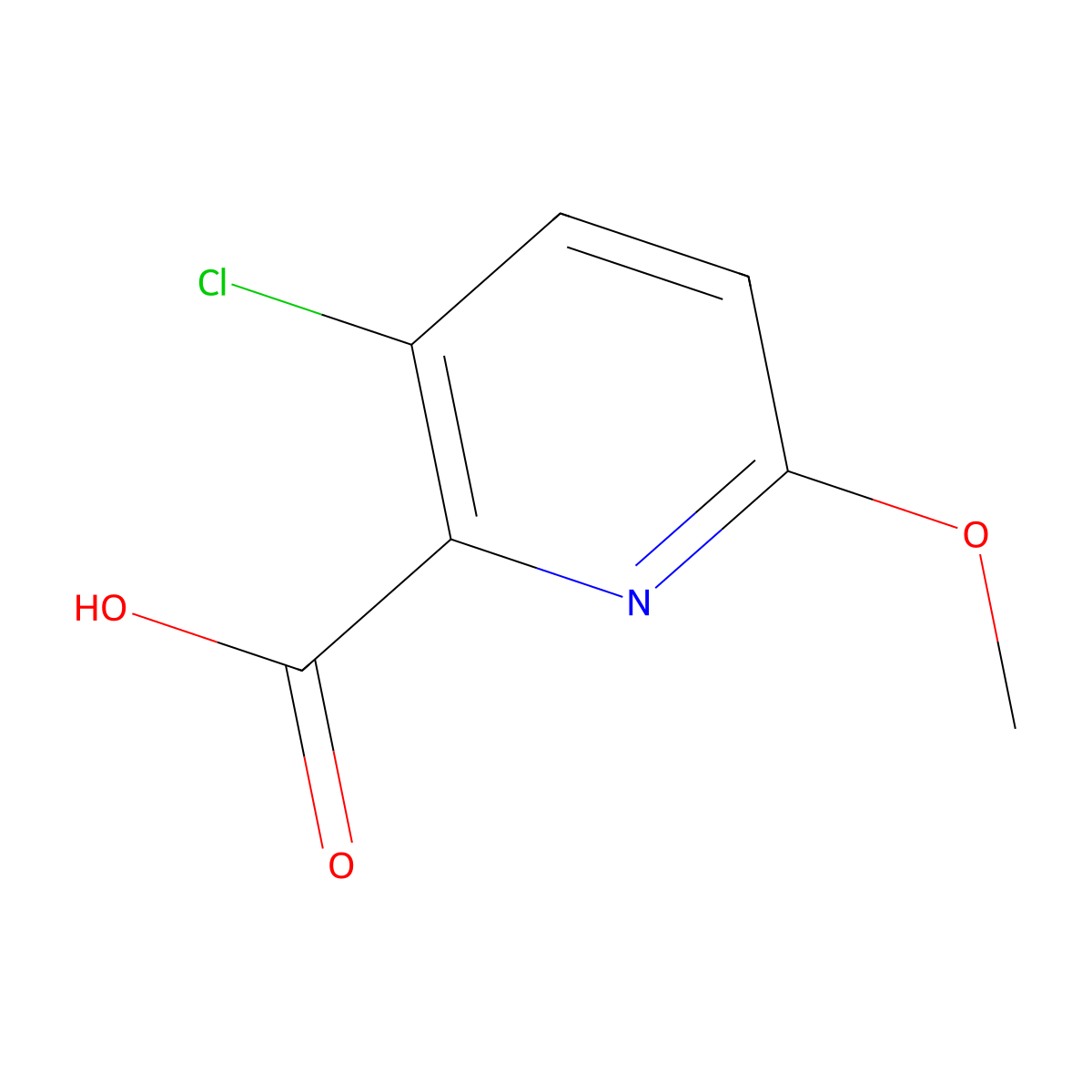 3-Chloro-6-methoxypyridine-2-carboxylic acid molecular structure, CAS 856836-44-7