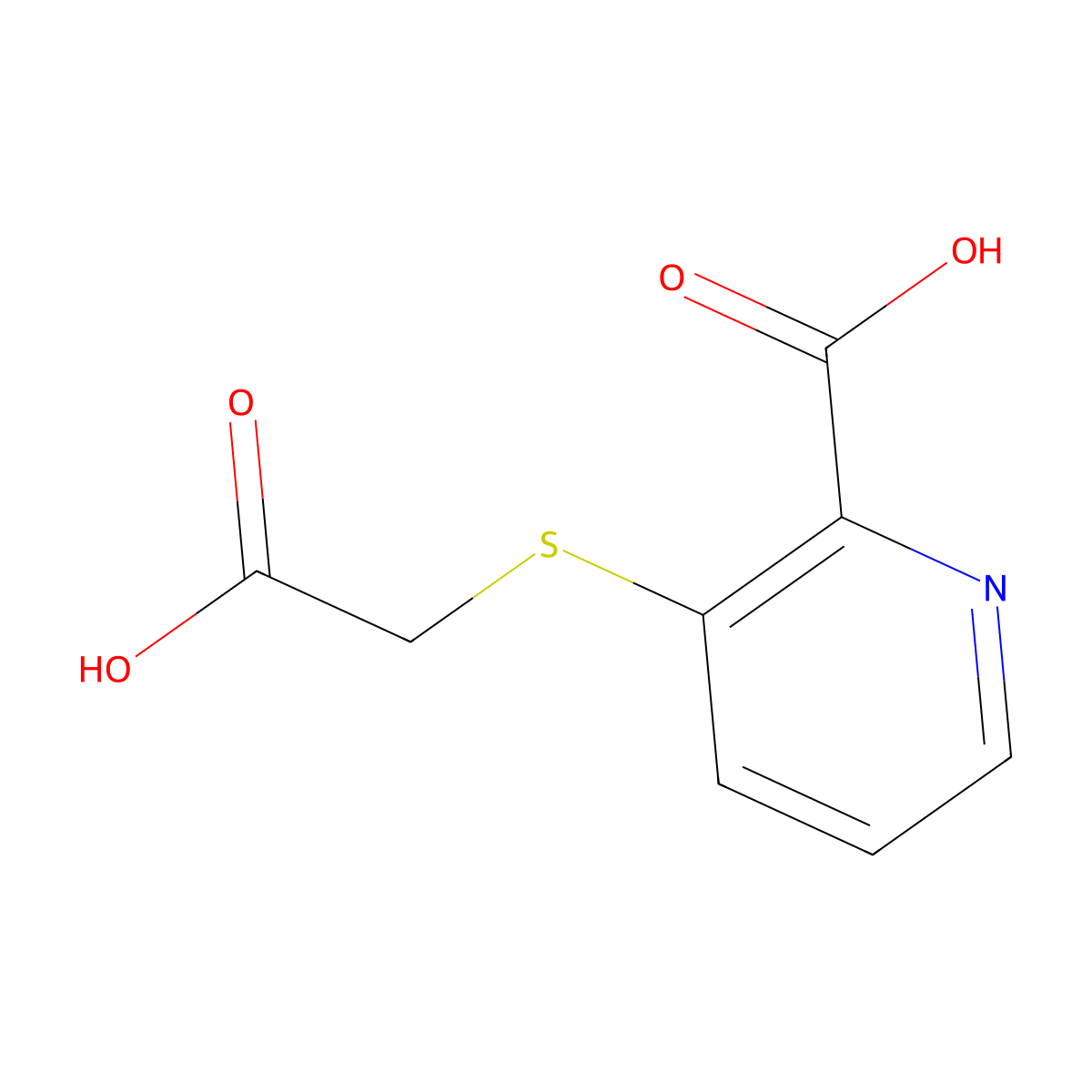 3-[(Carboxymethyl)sulfanyl]pyridine-2-carboxylic acid molecular structure, CAS 856836-53-8