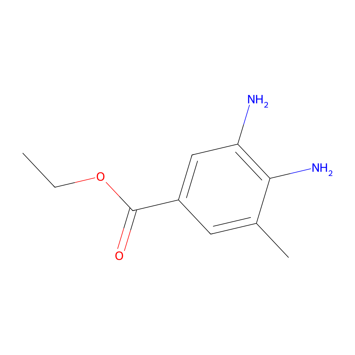 Ethyl 3,4-diamino-5-methylbenzoate molecular structure, CAS 856839-94-6