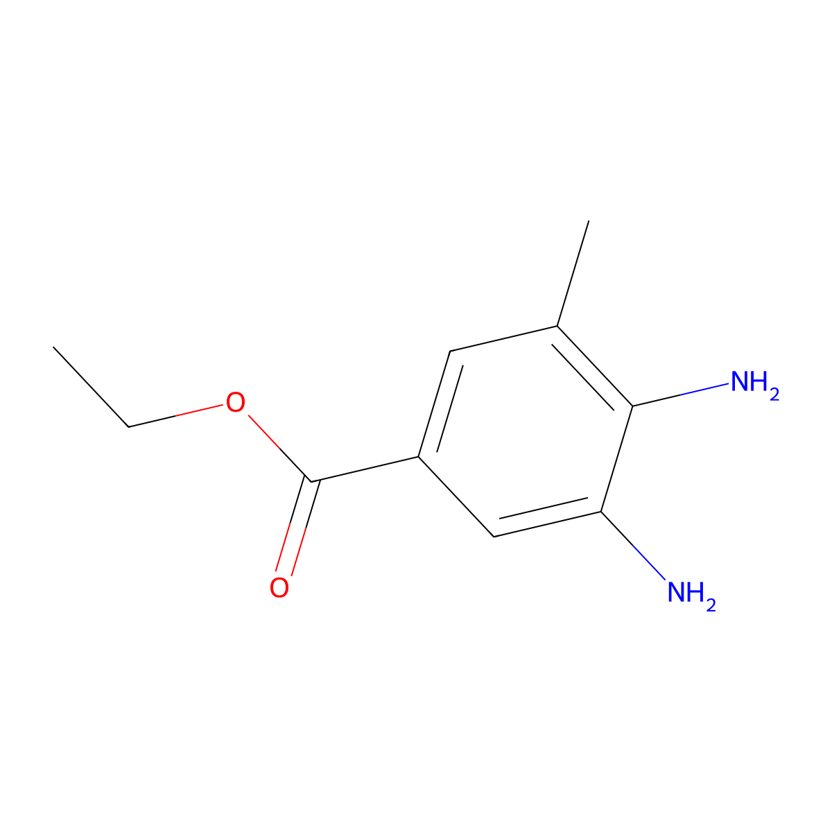 Ethyl 3,4-diamino-5-methylbenzoate molecular structure, CAS 856839-94-6