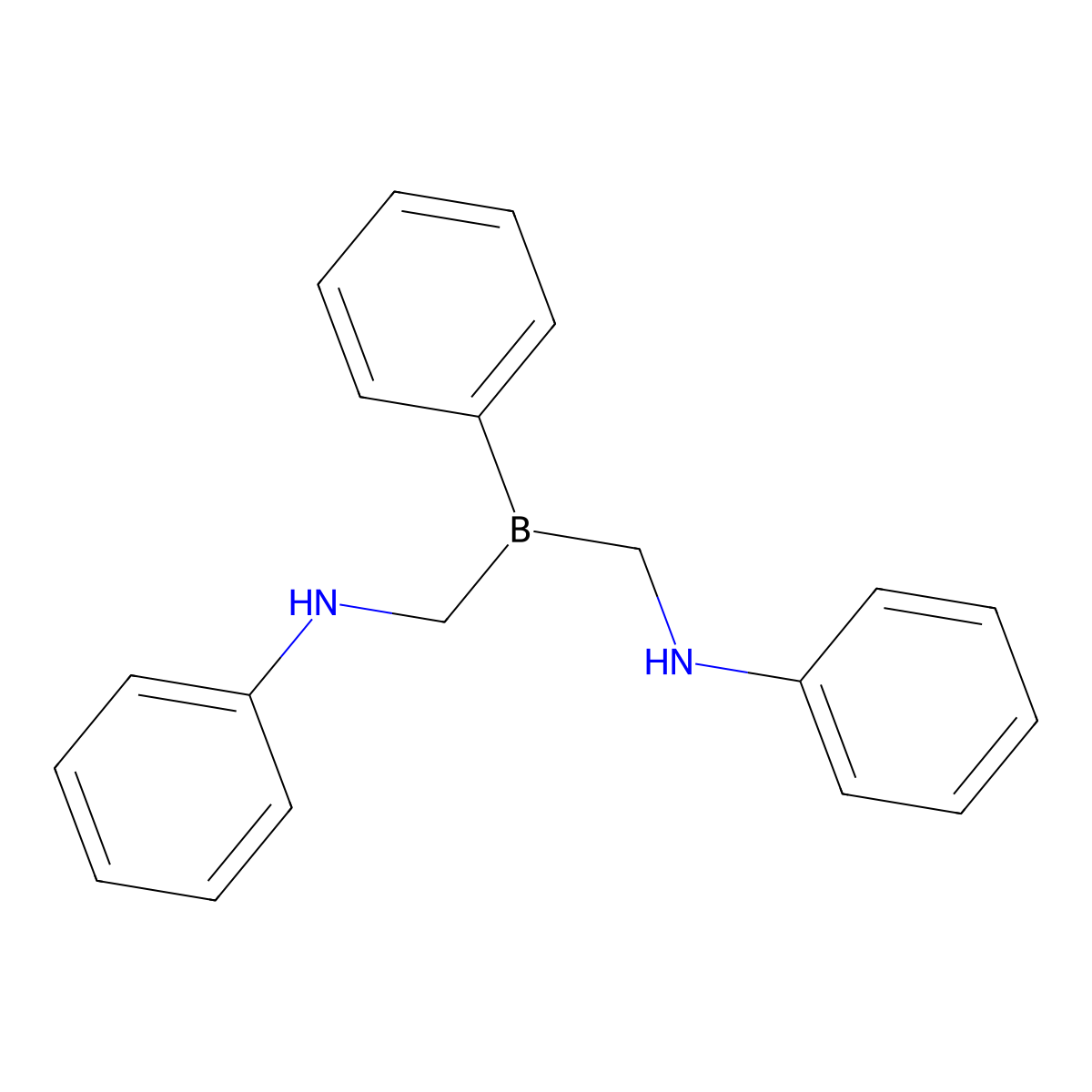 Benzenamine, N,N'-((phenylborylene)bis(methylene))bis- molecular structure, CAS 85684-49-7