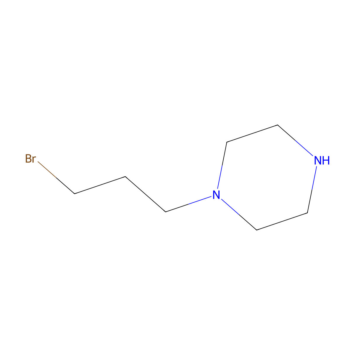 1-(3-Bromopropyl)piperazine molecular structure, CAS 856840-59-0