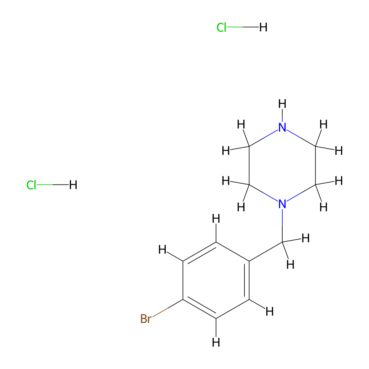 1-(4-Bromobenzyl)piperazine dihydrochloride molecular structure, CAS 856840-94-3