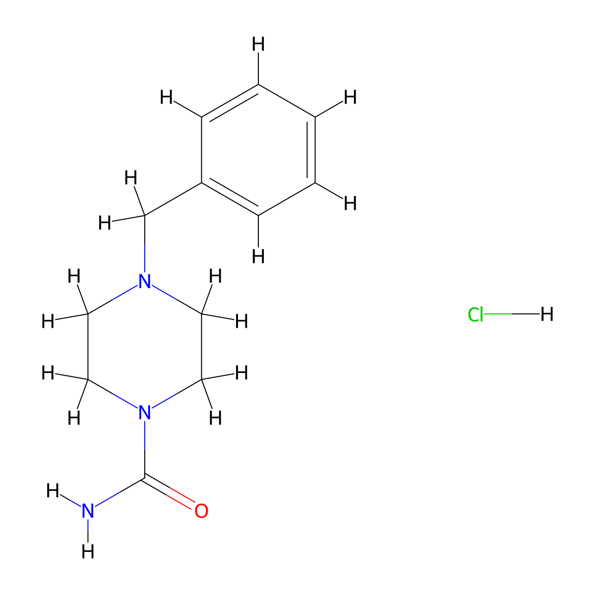 4-Benzyl-1-piperazine-carboxylic acid amide hydrochloride molecular structure, CAS 856844-13-8