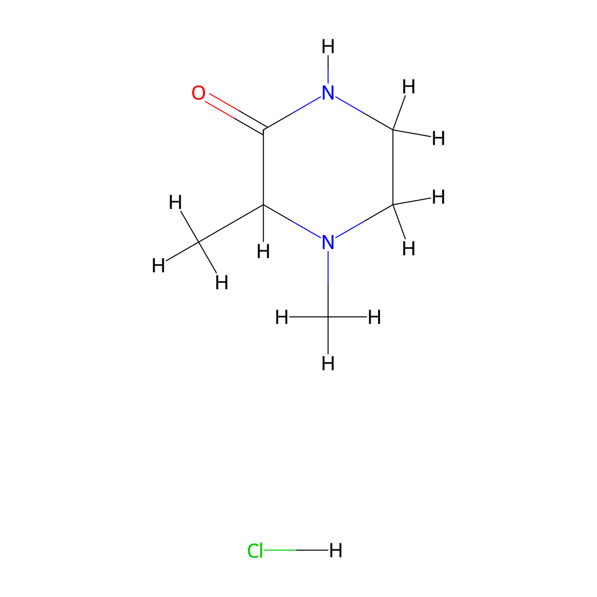 3,4-Dimethylpiperazin-2-one hydrochloride molecular structure, CAS 856845-76-6