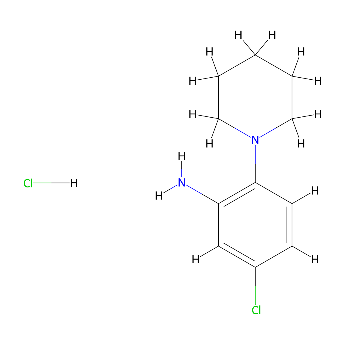 5-Chloro-2-(piperidin-1-yl)aniline hydrochloride molecular structure, CAS 856846-59-8