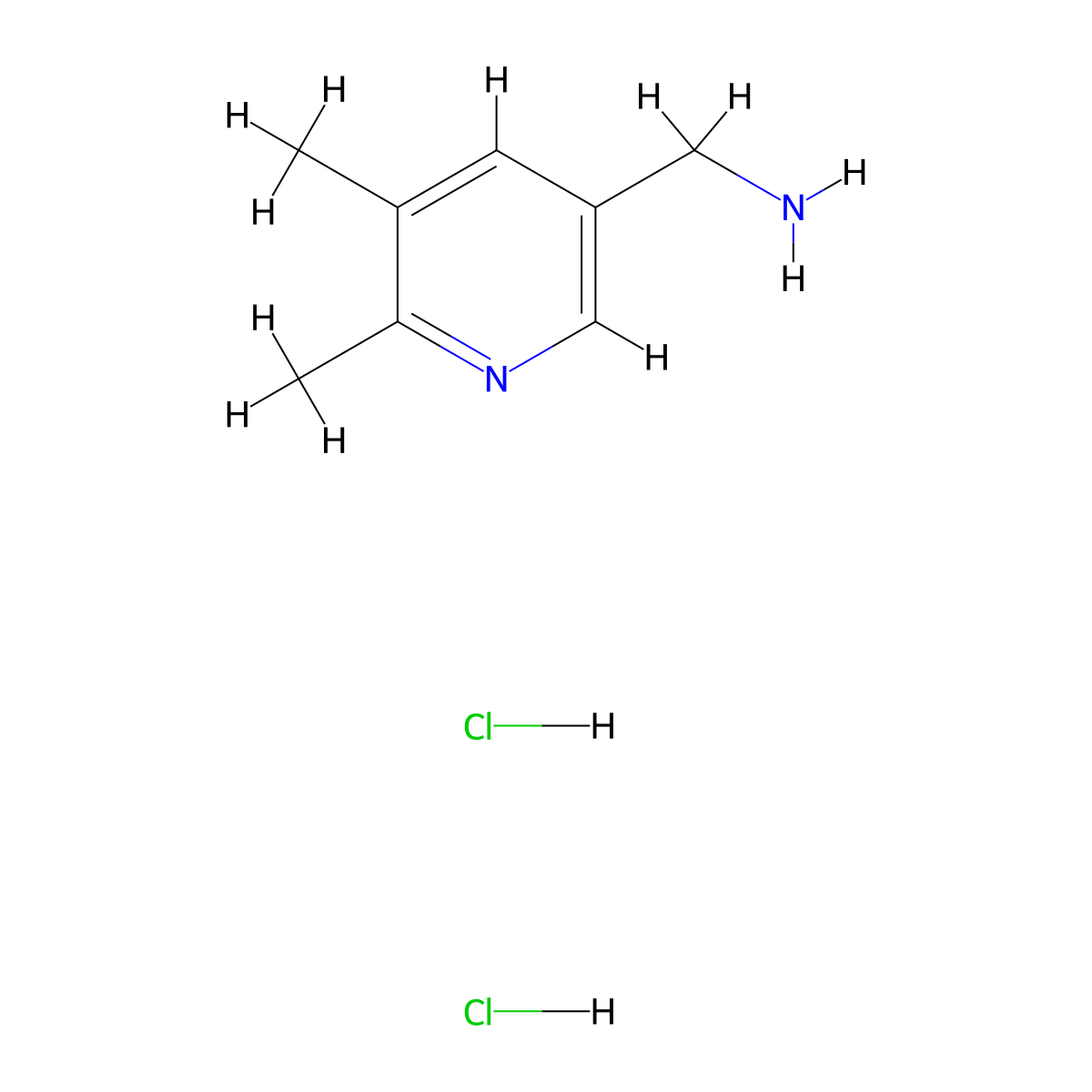 (5,6-Dimethylpyridin-3-yl)methanamine dihydrochloride molecular structure, CAS 856848-52-7