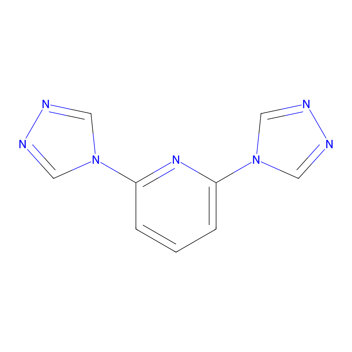 2,6-Bis(4H-1,2,4-triazol-4-yl)pyridine molecular structure, CAS 856849-59-7