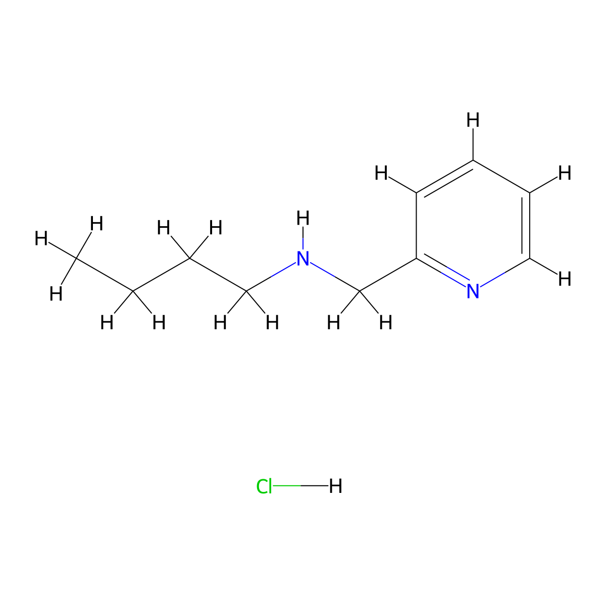 Butyl[(pyridin-2-yl)methyl]amine hydrochloride molecular structure, CAS 856849-95-1