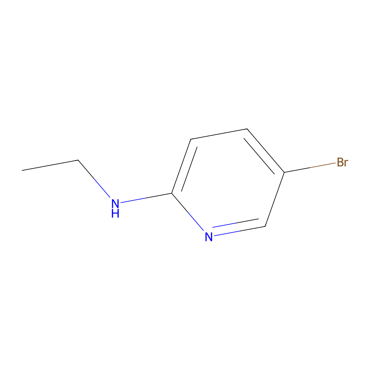 5-bromo-N-ethylpyridin-2-amine molecular structure, CAS 856850-36-7