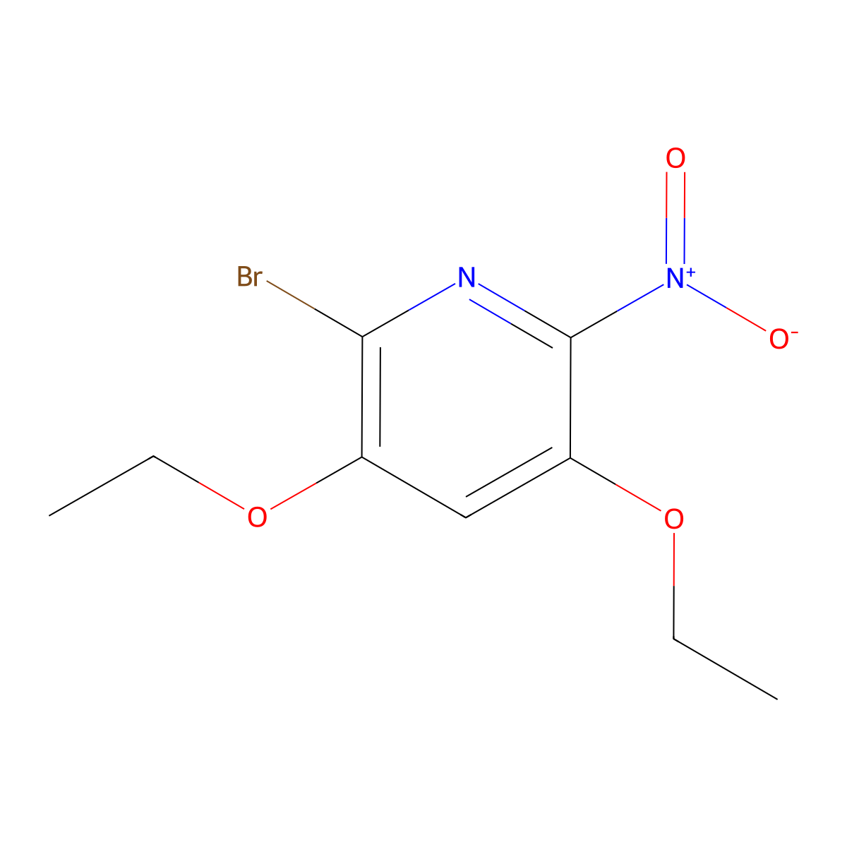 2-Bromo-3,5-diethoxy-6-nitropyridine molecular structure, CAS 856850-59-4