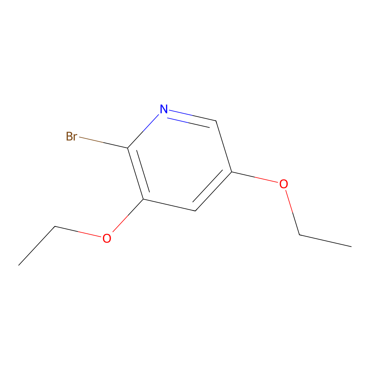 2-Bromo-3,5-diethoxypyridine molecular structure, CAS 856850-65-2