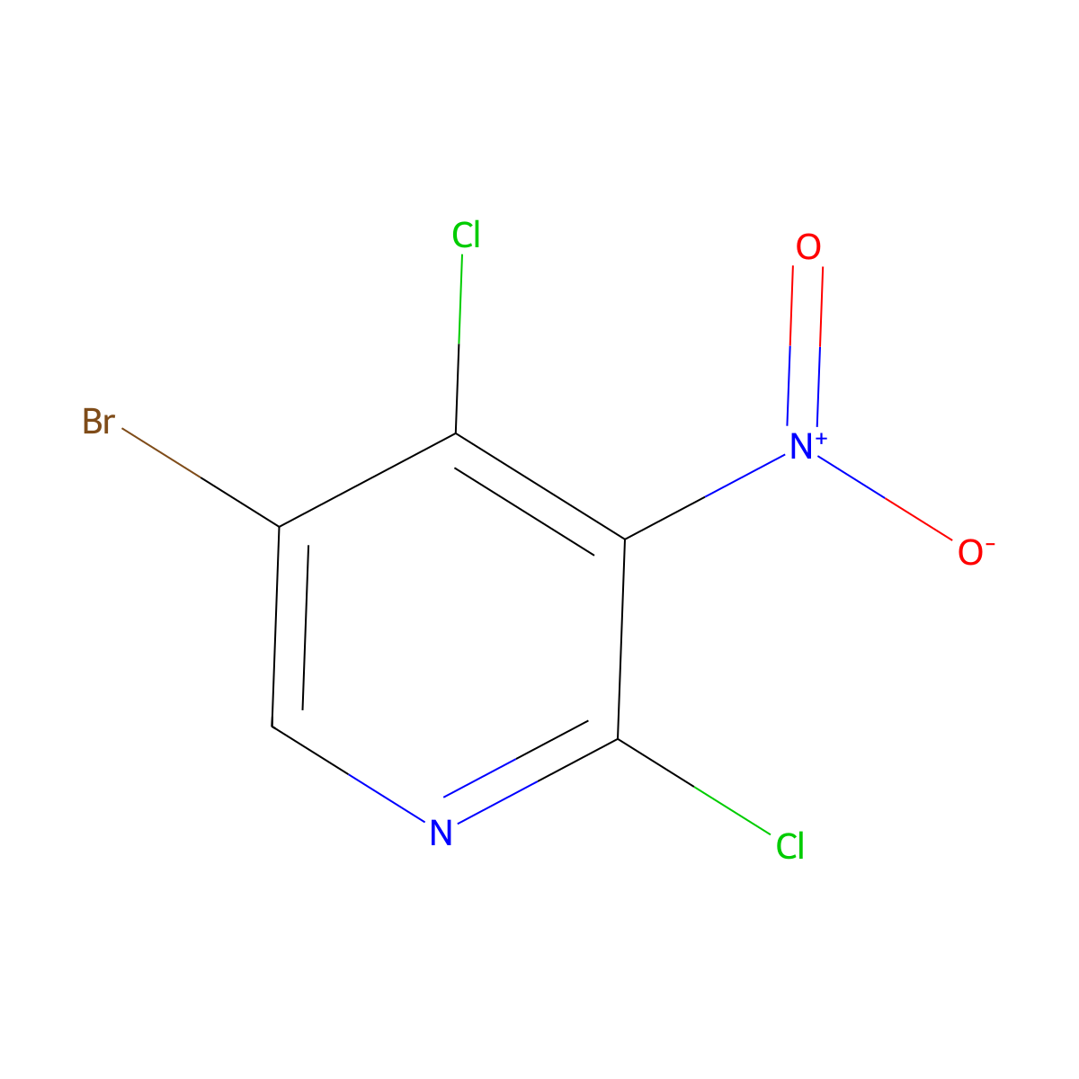 5-Bromo-2,4-dichloro-3-nitropyridine molecular structure, CAS 856850-68-5