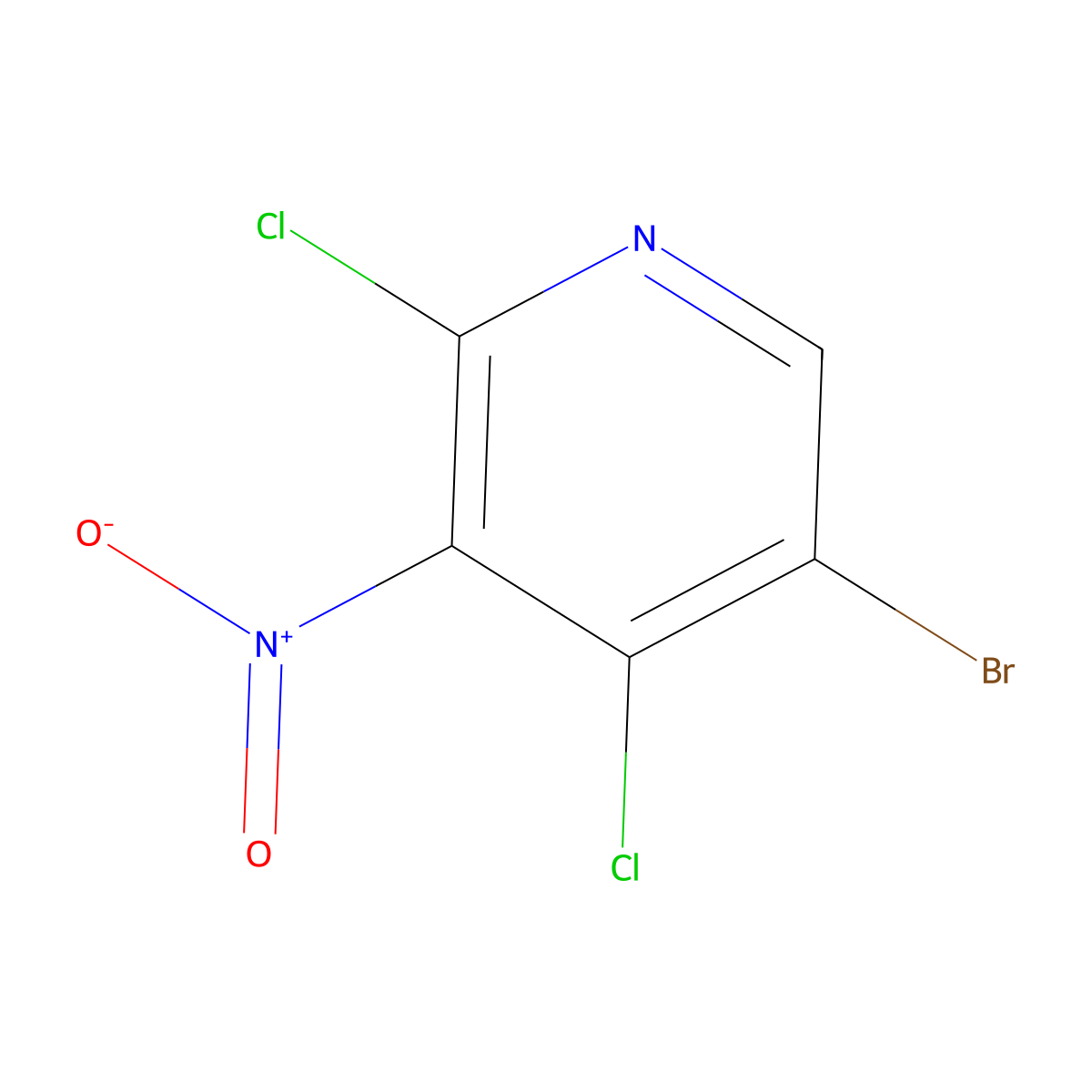 5-Bromo-2,4-dichloro-3-nitropyridine molecular structure, CAS 856850-68-5