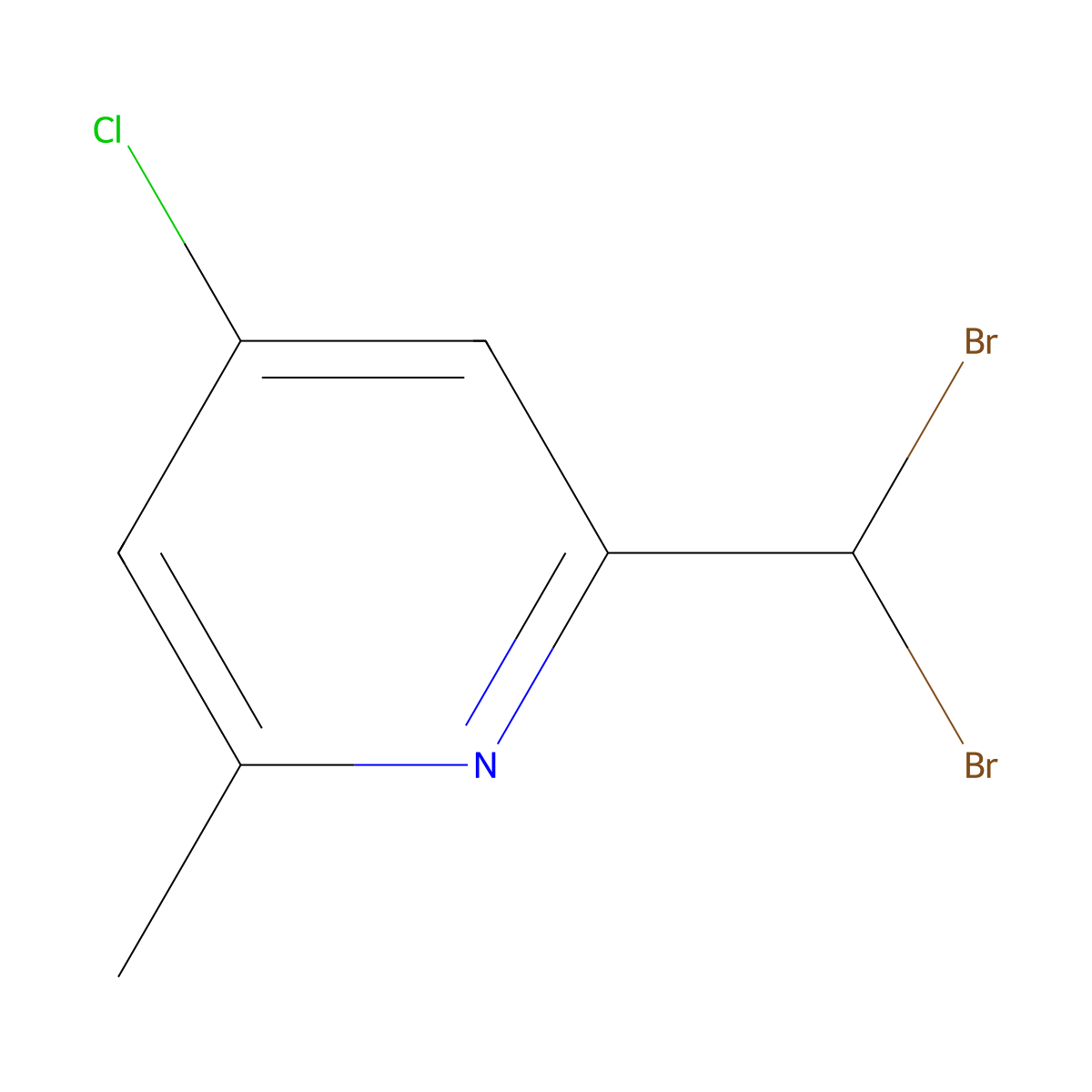 4-Chloro-2-(dibromomethyl)-6-methylpyridine molecular structure, CAS 856851-76-8