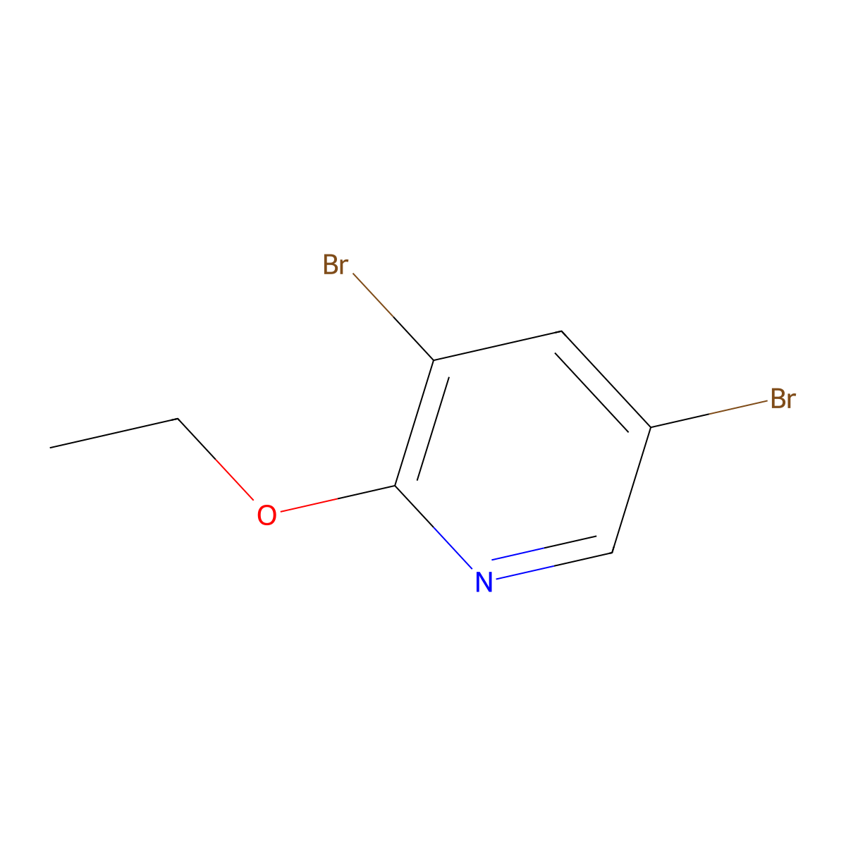 3,5-Dibromo-2-ethoxypyridine molecular structure, CAS 856852-69-2