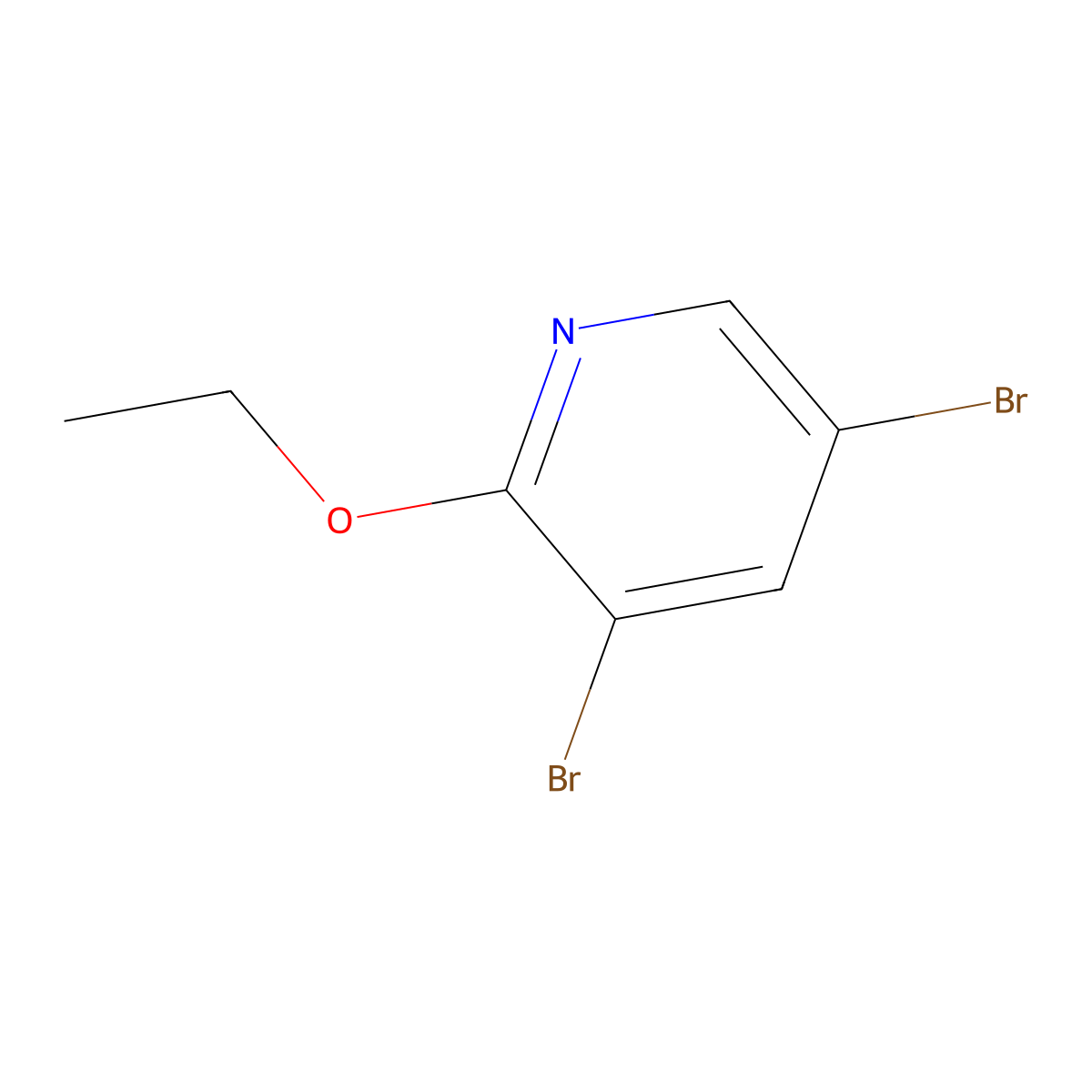 3,5-Dibromo-2-ethoxypyridine molecular structure, CAS 856852-69-2