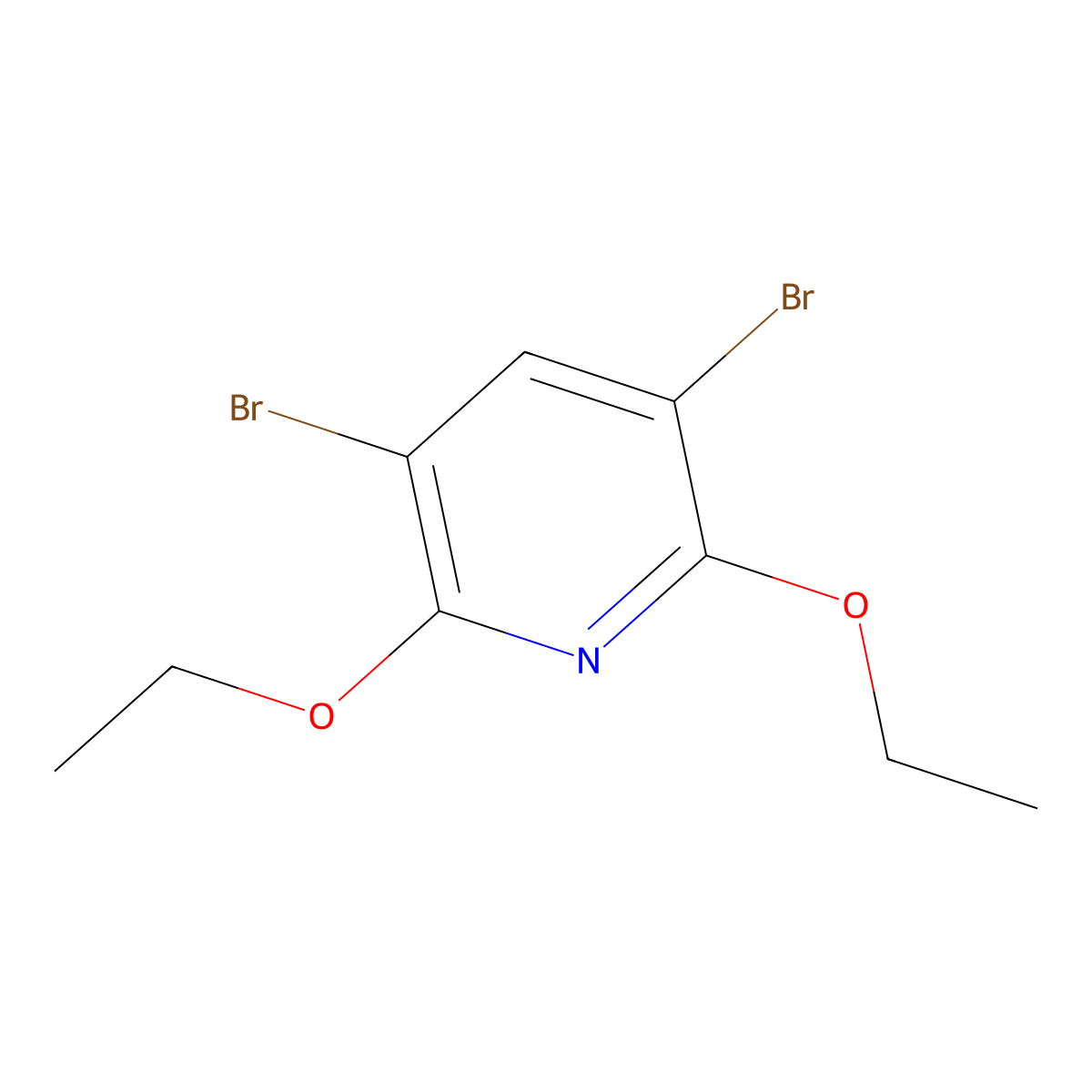3,5-Dibromo-2,6-diethoxypyridine molecular structure, CAS 856852-72-7