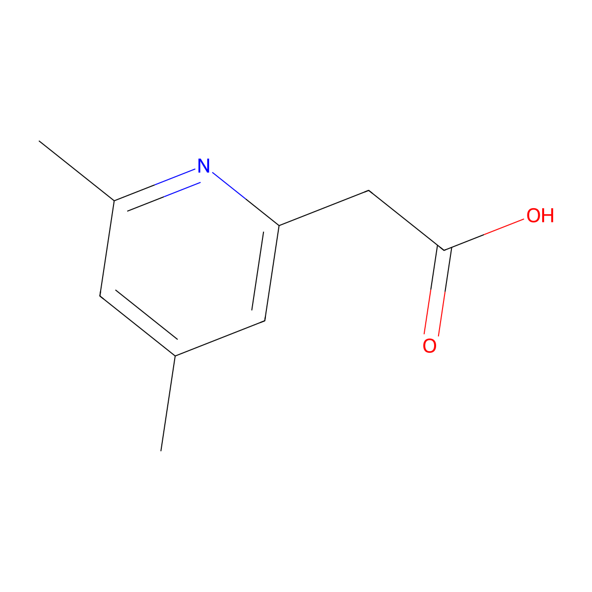 (4,6-Dimethyl-2-pyridinyl)acetic acid molecular structure, CAS 856857-25-5