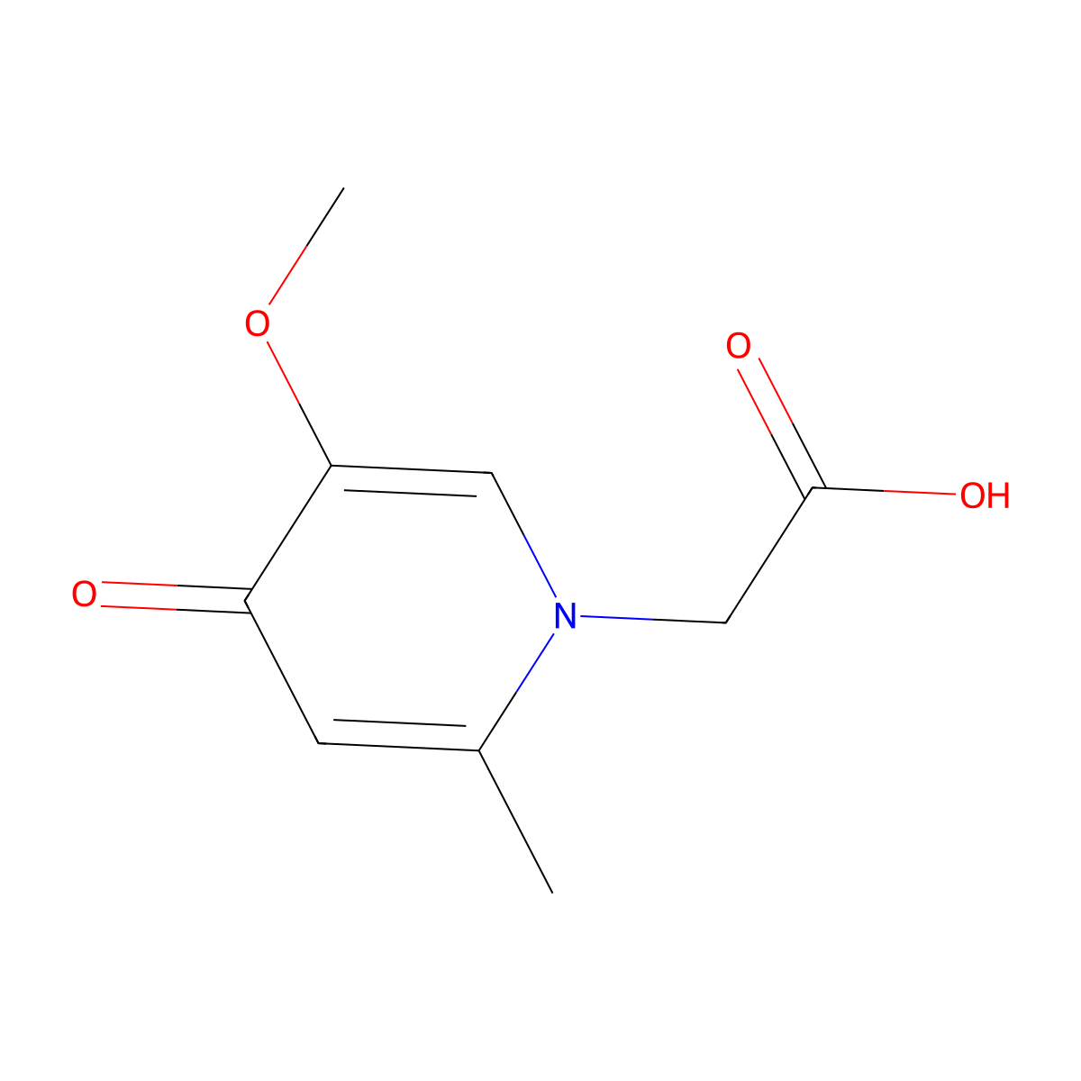 2-(5-Methoxy-2-methyl-4-oxo-1,4-dihydropyridin-1-YL)acetic acid molecular structure, CAS 856857-43-7