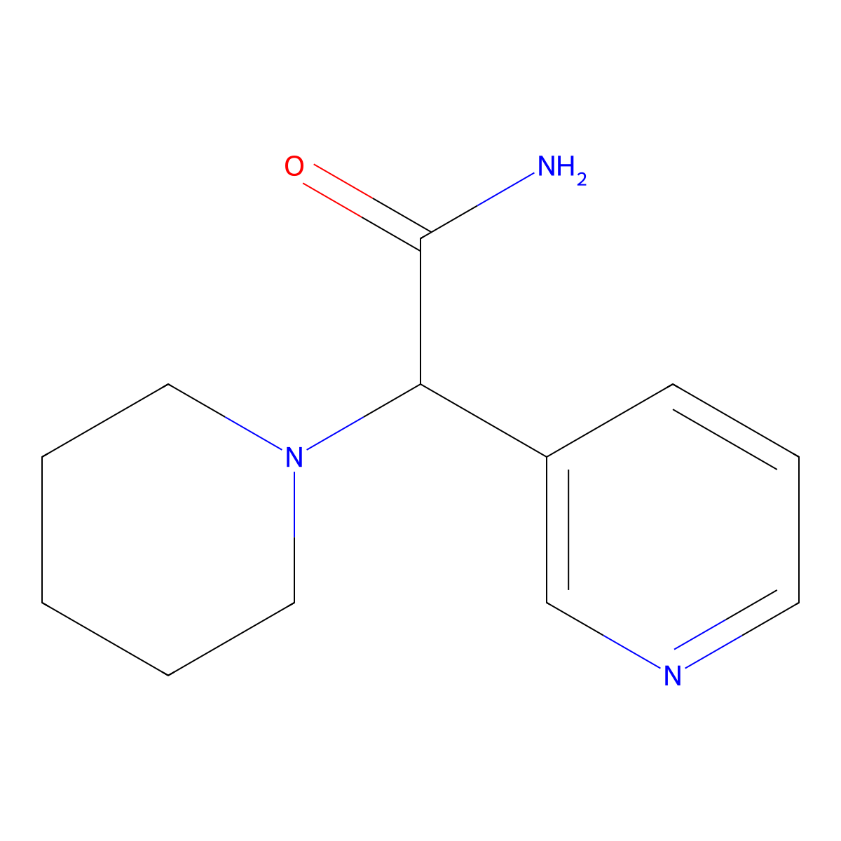 2-(Piperidin-1-yl)-2-(pyridin-3-yl)acetamide molecular structure, CAS 856858-17-8