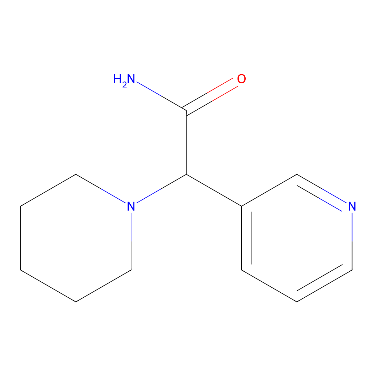 2-(Piperidin-1-yl)-2-(pyridin-3-yl)acetamide molecular structure, CAS 856858-17-8