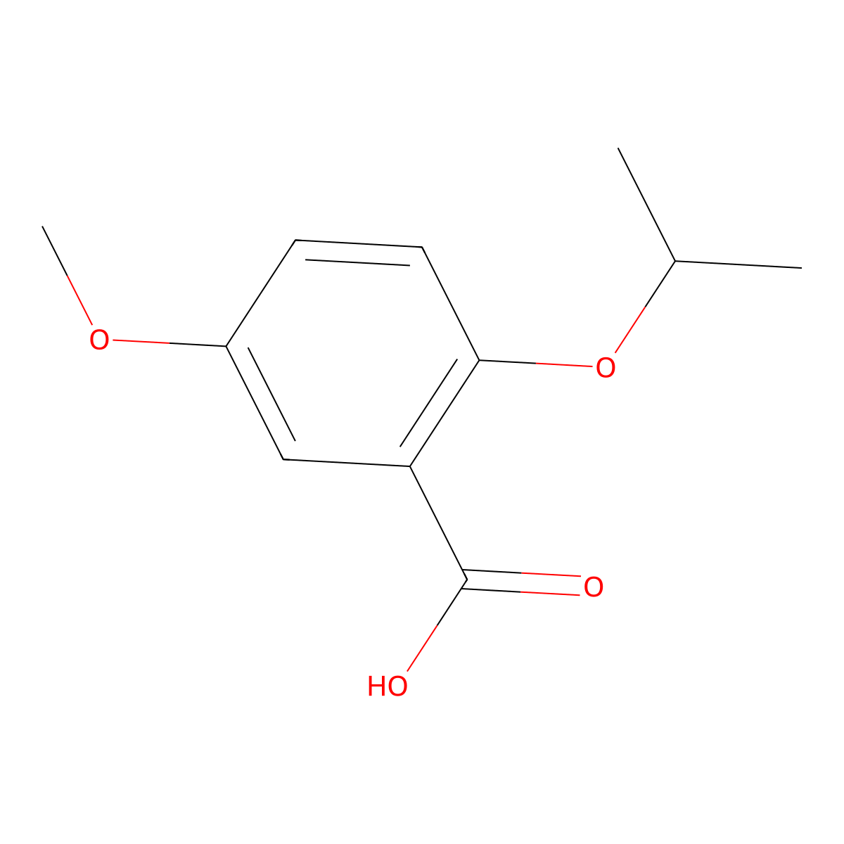 2-Isopropoxy-5-methoxybenzoic acid molecular structure, CAS 85686-12-0