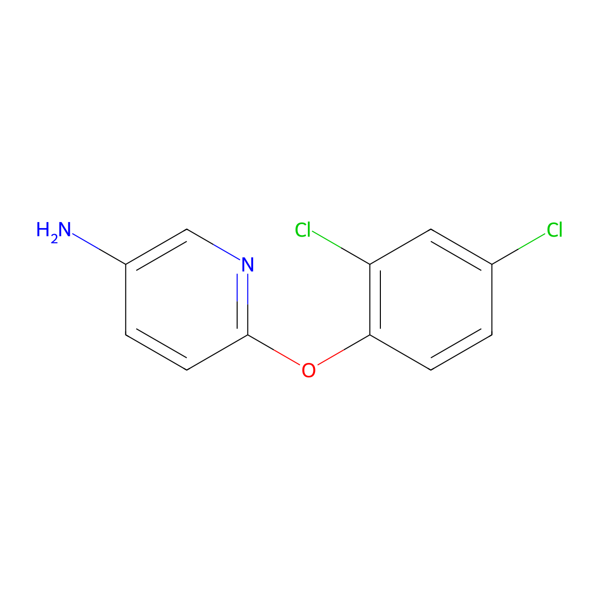 6-(2,4-Dichlorophenoxy)pyridin-3-amine molecular structure, CAS 85686-48-2