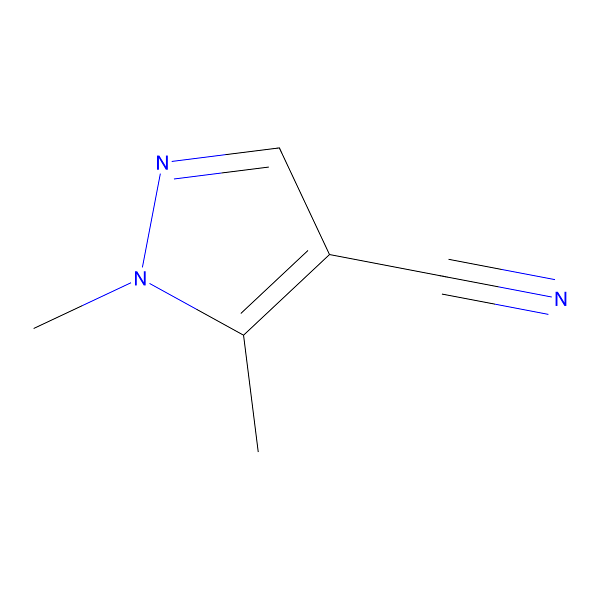 1,5-dimethyl-1H-pyrazole-4-carbonitrile molecular structure, CAS 856860-16-7