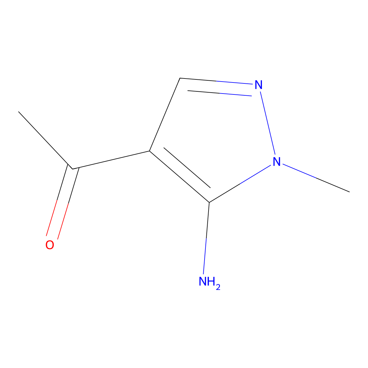 1-(5-Amino-1-methyl-1H-pyrazol-4-yl)ethan-1-one molecular structure, CAS 856860-17-8
