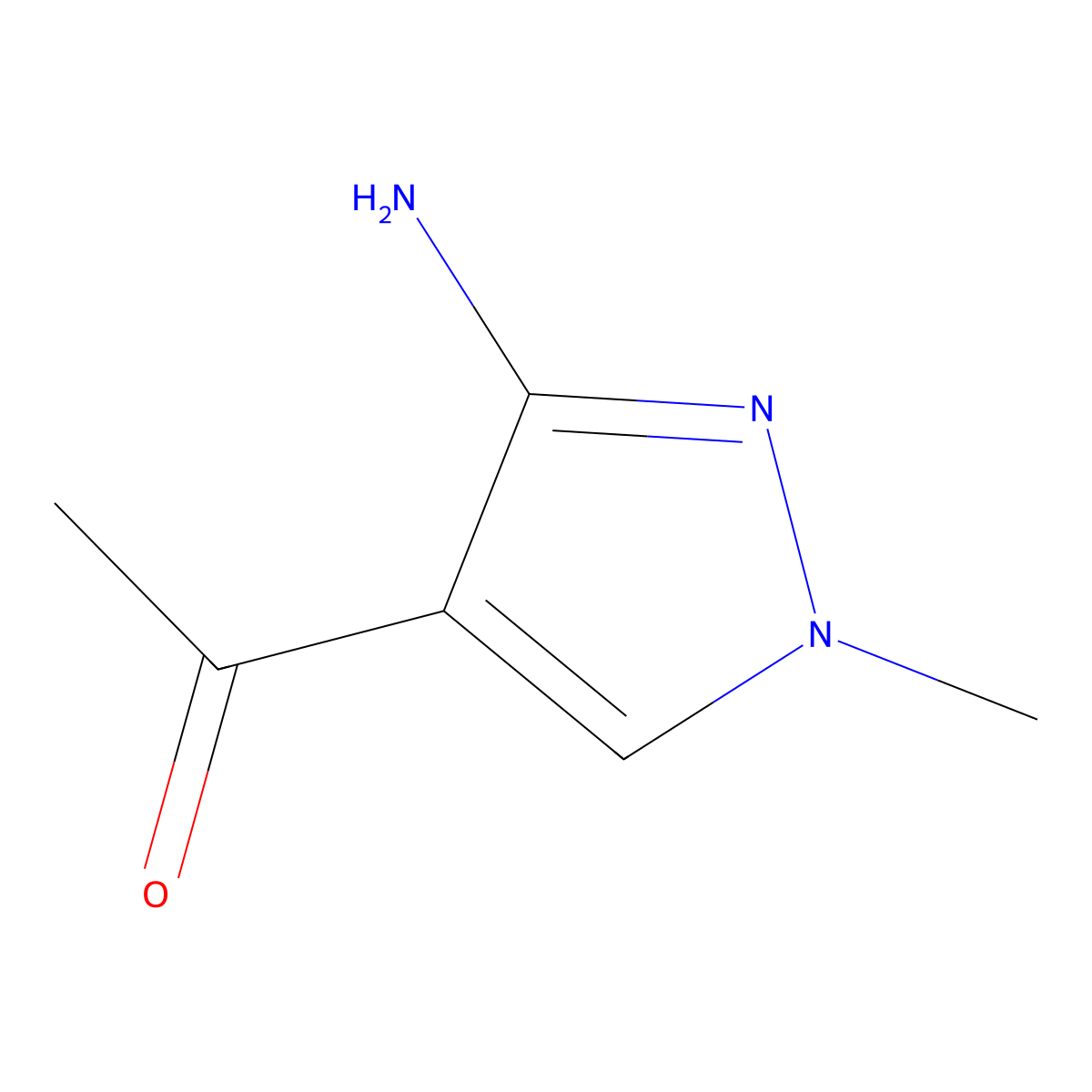 1-(3-Amino-1-methyl-pyrazol-4-yl)ethanone molecular structure, CAS 856860-18-9