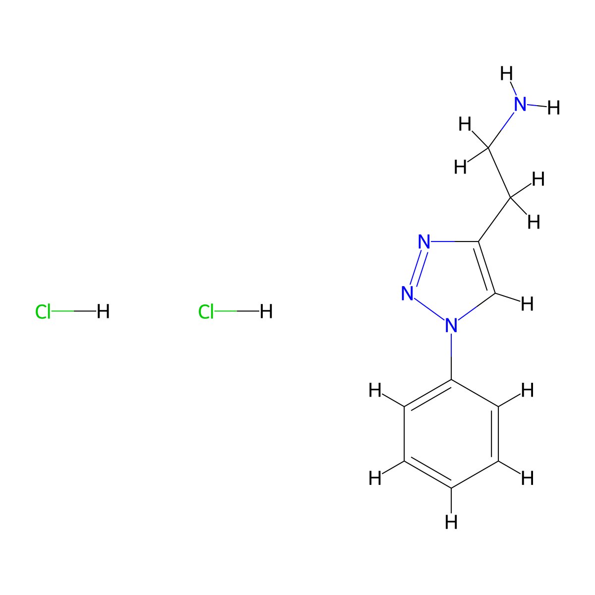 2-(1-Phenyltriazol-4-yl)ethanamine;dihydrochloride molecular structure, CAS 856861-65-9