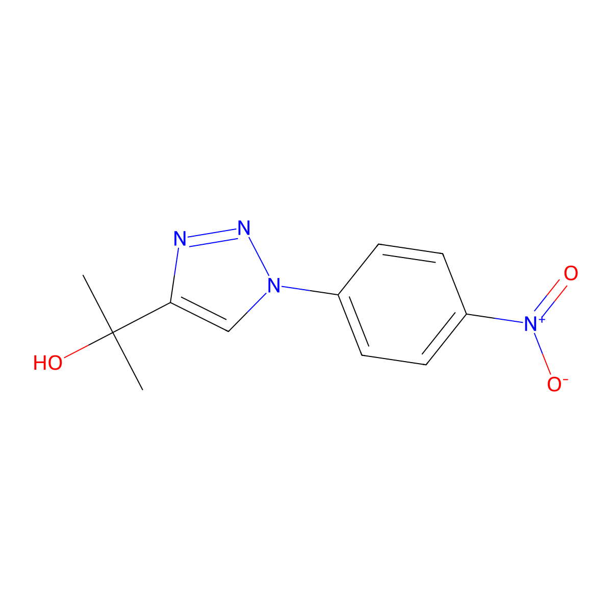 alpha,alpha-Dimethyl-1-(4-nitrophenyl)-1H-1,2,3-triazole-4-methanol molecular structure, CAS 856863-41-7