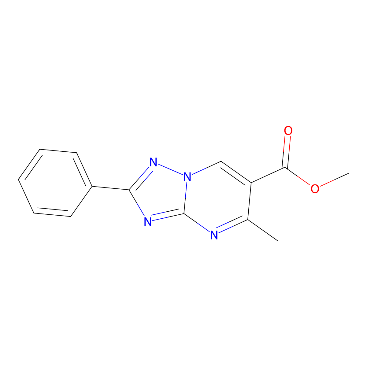 Methyl 5-methyl-2-phenyl[1,2,4]triazolo[1,5-a]pyrimidine-6-carboxylate molecular structure, CAS 856864-54-5