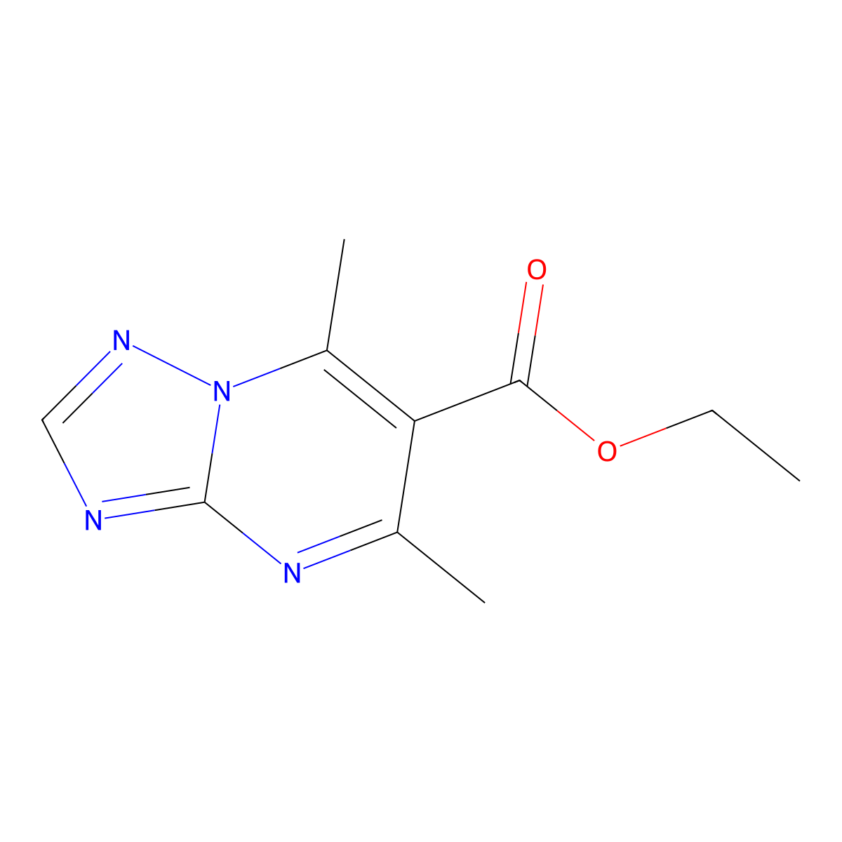 Ethyl 5,7-dimethyl[1,2,4]triazolo[1,5-a]pyrimidine-6-carboxylate molecular structure, CAS 856864-59-0