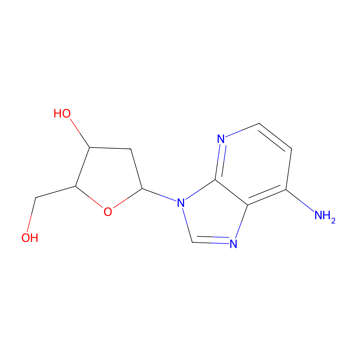 1-Deaza-2'-deoxyadenosine molecular structure, CAS 85687-20-3