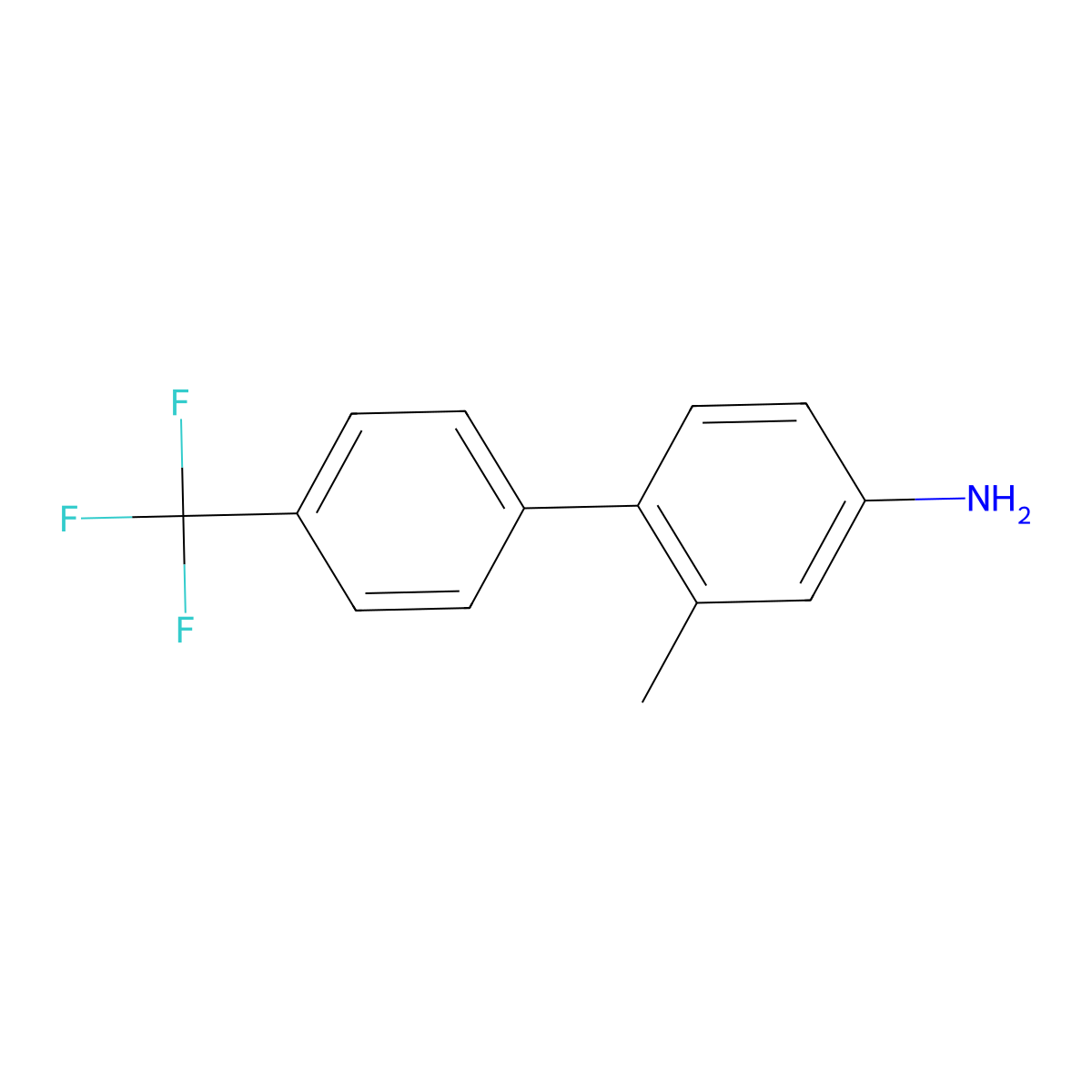 2-Methyl-4'-(trifluoromethyl)-[1,1'-biphenyl]-4-amine molecular structure, CAS 856898-01-6