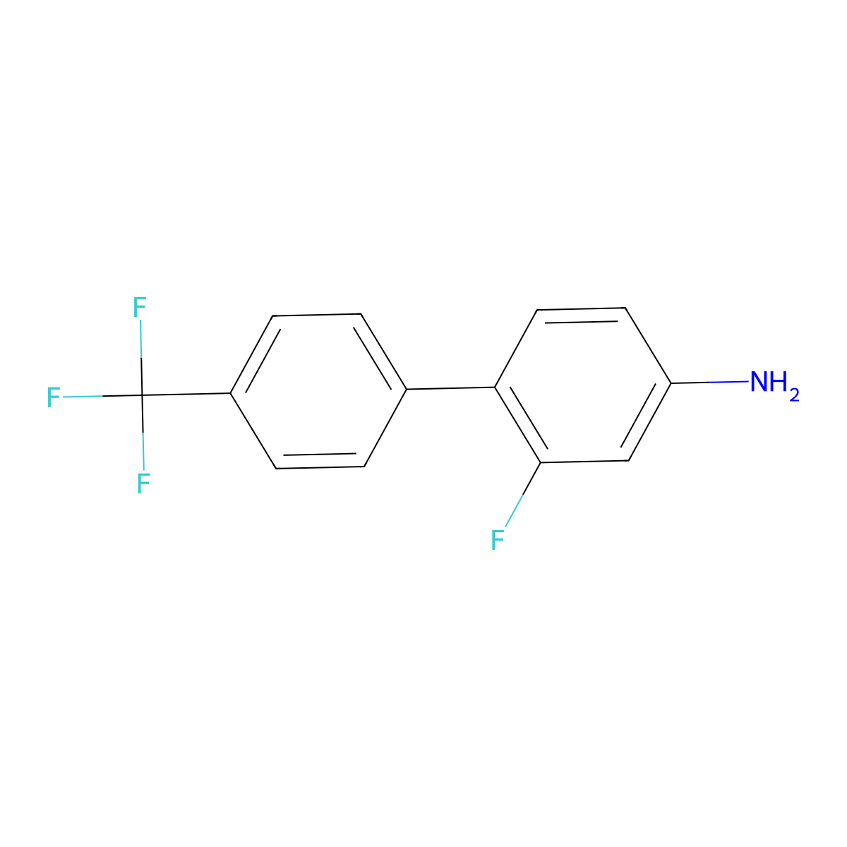 2-Fluoro-4'-(trifluoromethyl)-[1,1'-biphenyl]-4-amine molecular structure, CAS 856898-03-8