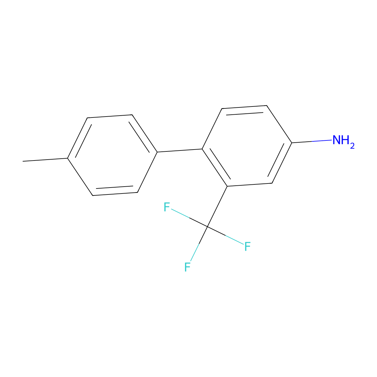 4'-Methyl-2-(trifluoromethyl)-4-biphenylamine molecular structure, CAS 856898-04-9