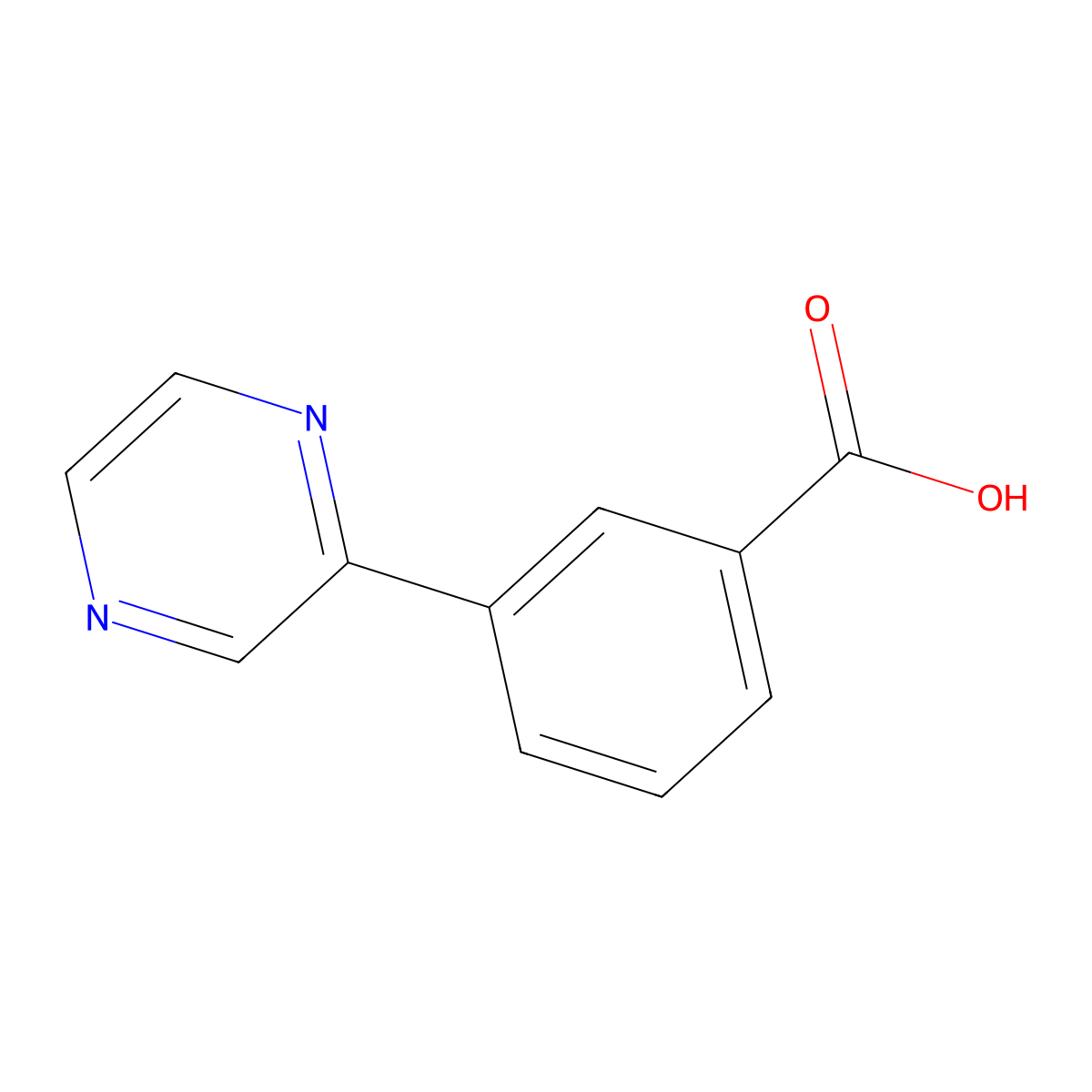 3-(Pyrazin-2-yl)benzoic acid molecular structure, CAS 856905-13-0