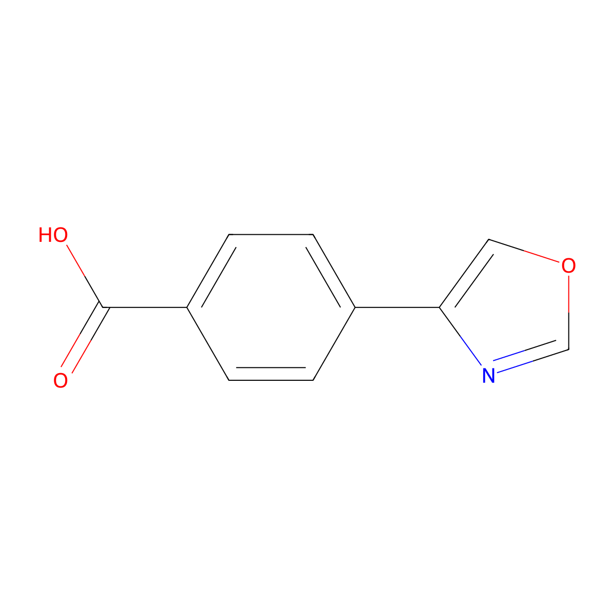 4-(1,3-Oxazol-4-yl)benzoic acid molecular structure, CAS 856905-23-2